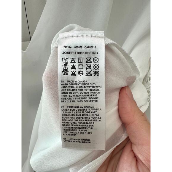 JOSEPH RIBKOFF White Lace Sleeve Blouse Boho Feminine Romantic Top NWT | Size 6 - Picture 8 of 8